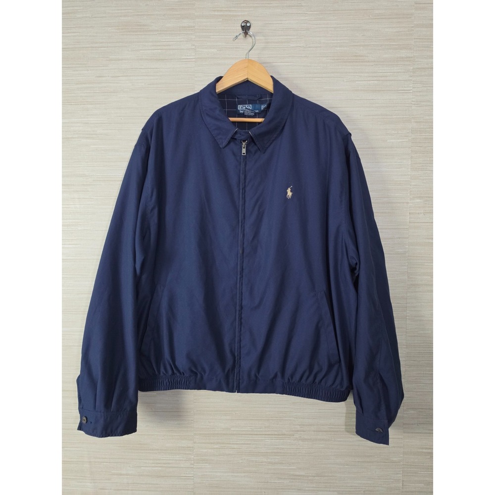 Vtg Polo By Ralph Lauren Swing Windbreaker Jacket Mens XXL Navy Blue Full Zip